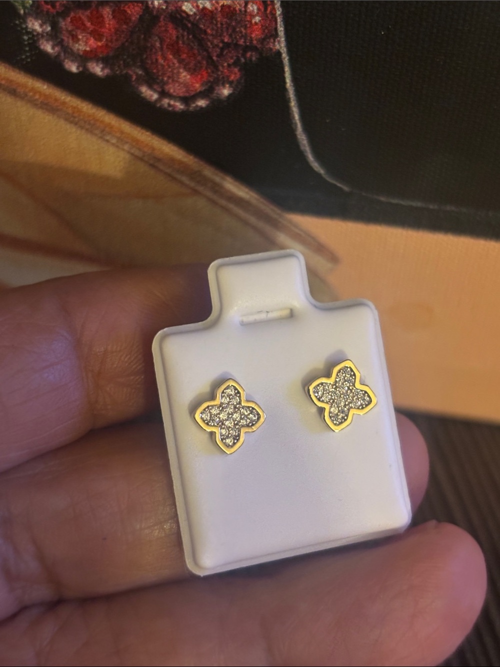 Dainty Gold Clover Stud Earrings - Women Jewelry
